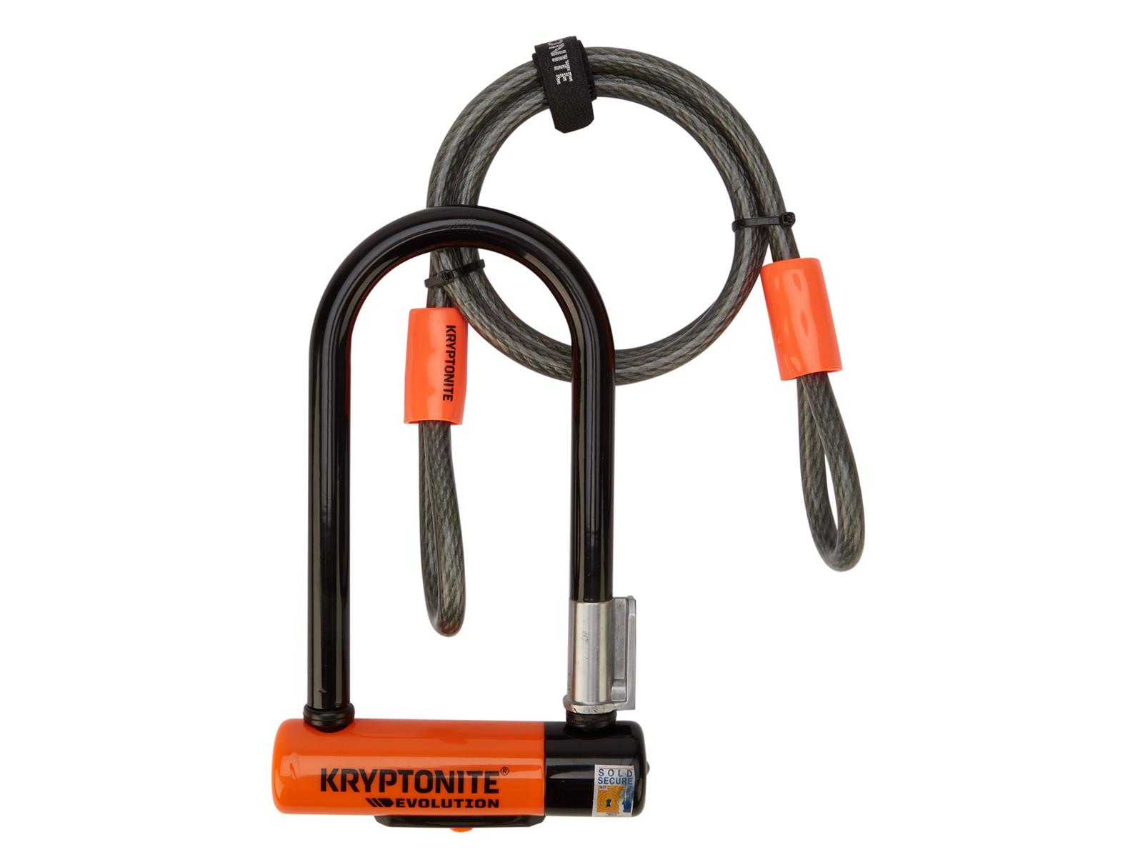 Kryptonite Evolution Mini 7 bøjlelås med wire, sort